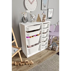 %100 Mdf - Small Duo 10 Sepetli Oyuncak Dolabı