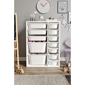 %100 Mdf - Medium Duo 12 Sepetli Oyuncak Dolabı