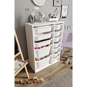 %100 Mdf - Medium Duo 12 Sepetli Oyuncak Dolabı