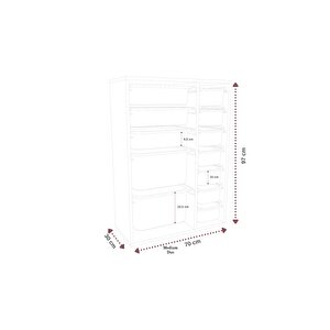 %100 Mdf - Medium Duo 12 Sepetli Oyuncak Dolabı (mediumduo12sepet-2b-3o-7k-beyaz)