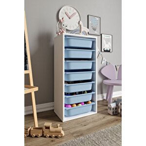%100 Mdf - Medium Mono 7 Sepetli Oyuncak Dolabı