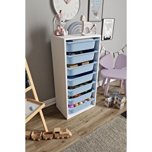%100 Mdf - Medium Mono 7 Sepetli Oyuncak Dolabı