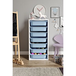%100 Mdf - Medium Mono 7 Sepetli Oyuncak Dolabı