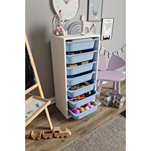 %100 Mdf - Medium Mono 7 Sepetli Oyuncak Dolabı