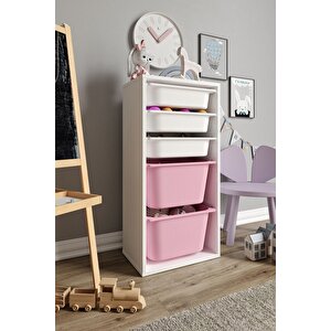 %100 Mdf - Medium Mono 5 Sepetli Oyuncak Dolabı