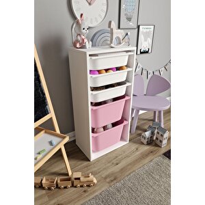 %100 Mdf - Medium Mono 5 Sepetli Oyuncak Dolabı