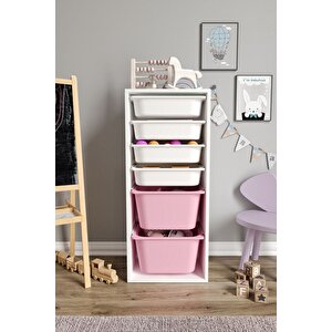 %100 Mdf - Large Mono 6 Sepetli Oyuncak Dolabı