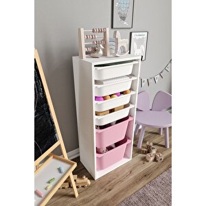 %100 Mdf - Large Mono 6 Sepetli Oyuncak Dolabı