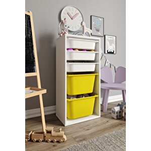 %100 Mdf - Medium Mono 5 Sepetli Oyuncak Dolabı
