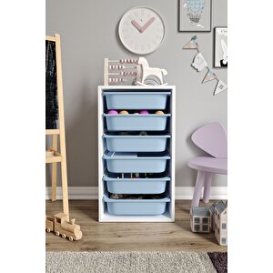 %100 Mdf - Small Mono 6 Sepetli Oyuncak Dolabı