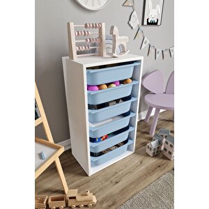 %100 Mdf - Small Mono 6 Sepetli Oyuncak Dolabı