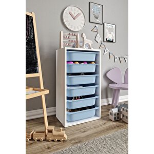 %100 Mdf - Small Mono 6 Sepetli Oyuncak Dolabı