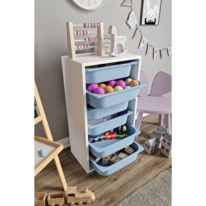 %100 Mdf - Small Mono 6 Sepetli Oyuncak Dolabı