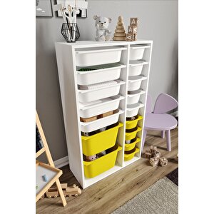 %100 Mdf - Xl Duo 16 Sepetli Oyuncak Dolabı