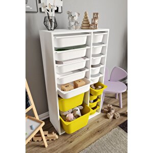 %100 Mdf - Xl Duo 16 Sepetli Oyuncak Dolabı
