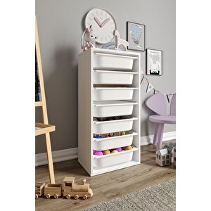 %100 Mdf - Medium Mono 7 Sepetli Oyuncak Dolabı