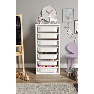 %100 Mdf - Medium Mono 7 Sepetli Oyuncak Dolabı