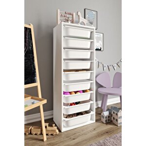 %100 Mdf - Xl Mono 9 Sepetli Oyuncak Dolabı