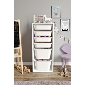 %100 Mdf - Large Mono 6 Sepetli Oyuncak Dolabı