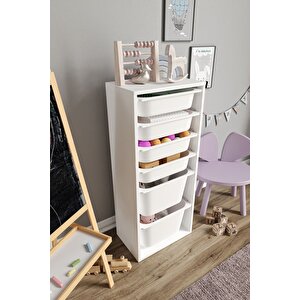 %100 Mdf - Large Mono 6 Sepetli Oyuncak Dolabı