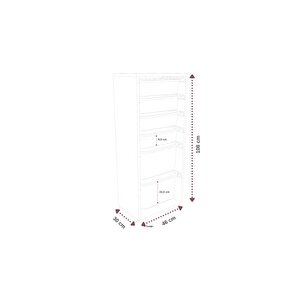 %100 Mdf - Large Mono 6 Sepetli Oyuncak Dolabı (largemono6sepet-2b-4o-beyaz)