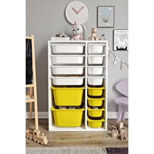 %100 Mdf - Large Duo 14 Sepetli Oyuncak Dolabı