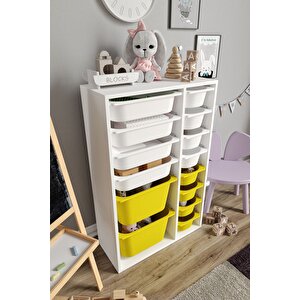 %100 Mdf - Large Duo 14 Sepetli Oyuncak Dolabı