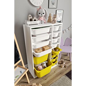 %100 Mdf - Large Duo 14 Sepetli Oyuncak Dolabı