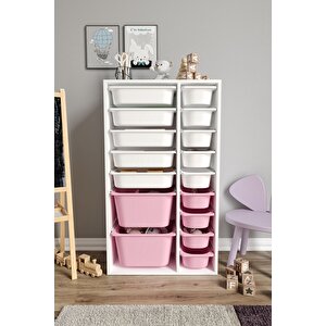 %100 Mdf - Xl Duo 16 Sepetli Oyuncak Dolabı