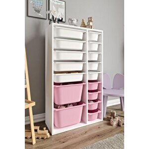 %100 Mdf - Xl Duo 16 Sepetli Oyuncak Dolabı