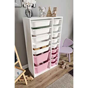 %100 Mdf - Xl Duo 16 Sepetli Oyuncak Dolabı