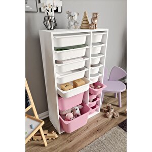 %100 Mdf - Xl Duo 16 Sepetli Oyuncak Dolabı
