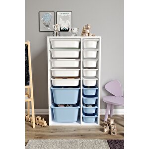 %100 Mdf - Xl Duo 16 Sepetli Oyuncak Dolabı