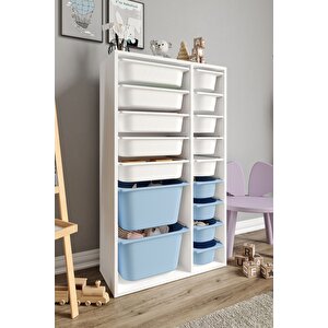 %100 Mdf - Xl Duo 16 Sepetli Oyuncak Dolabı