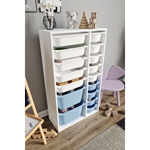 %100 Mdf - Xl Duo 16 Sepetli Oyuncak Dolabı