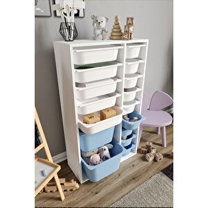 %100 Mdf - Xl Duo 16 Sepetli Oyuncak Dolabı