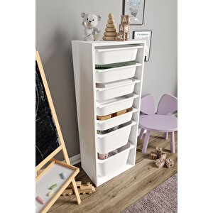%100 Mdf - Xl Mono 7 Sepetli Oyuncak Dolabı