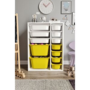 %100 Mdf - Medium Duo 12 Sepetli Oyuncak Dolabı