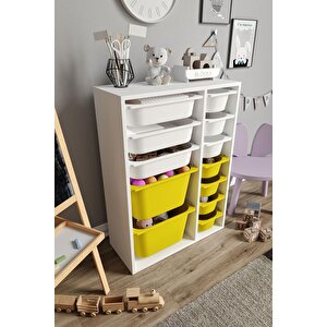 %100 Mdf - Medium Duo 12 Sepetli Oyuncak Dolabı