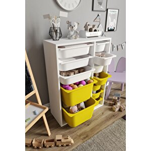 %100 Mdf - Medium Duo 12 Sepetli Oyuncak Dolabı