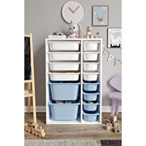 %100 Mdf - Large Duo 14 Sepetli Oyuncak Dolabı