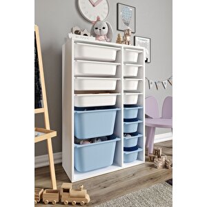 %100 Mdf - Large Duo 14 Sepetli Oyuncak Dolabı