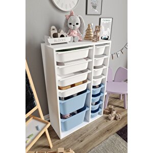 %100 Mdf - Large Duo 14 Sepetli Oyuncak Dolabı