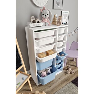 %100 Mdf - Large Duo 14 Sepetli Oyuncak Dolabı