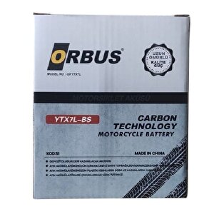 12v 7ah Yüksek Akü-ytx7l Ebatlar:113 X 70 X 132mm Orbus Motosi̇klet Aküsü