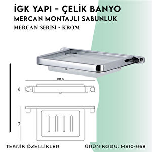 İgk Yapi - Çelik Banyo Mercan Montajlı Sabunluk (ms10-068)