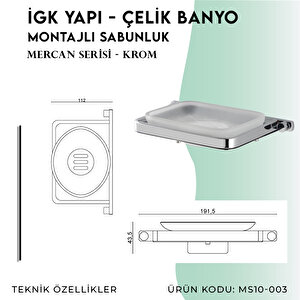 İgk Yapi - Çelik Banyo Mercan Montajlı Sabunluk (ms10-003)
