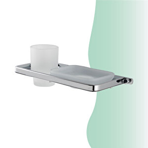 İgk Yapi - Çelik Banyo Mercan Montajlı Sabunluk-diş Fırçalık (ms10-022)