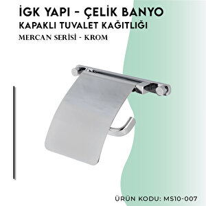 İgk Yapi - Çelik Banyo Mercan Geniş Kapaklı Tuvalet Kâğıtlığı (ms10-007)