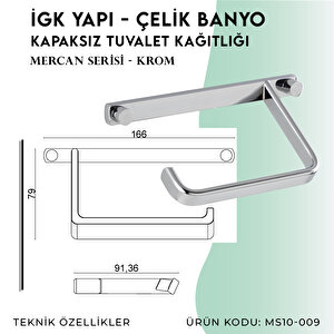 İgk Yapi - Çelik Banyo Mercan Açık Tuvalet Kâğıtlığı (ms10-009)